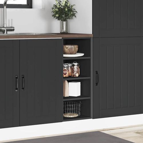 Armoire de plancher noir 30x44,5x81,5 cm bois d'ingénierie - Photo n°3; ?>