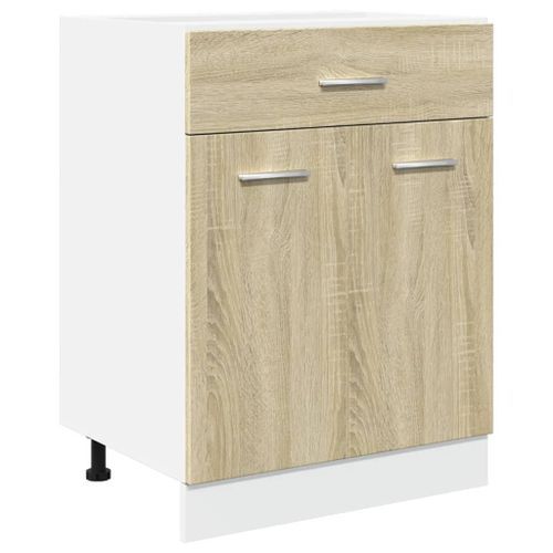 Armoire de plancher tiroir Chêne sonoma 60x46x81,5 cm - Photo n°2; ?>