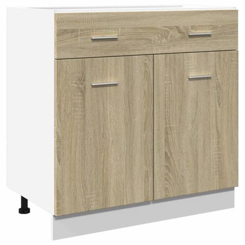 Armoire de plancher tiroir Chêne sonoma 80x46x81,5 cm - Photo n°2; ?>