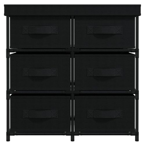 Armoire de rangement avec 6 tiroirs 55x29x55 cm Noir Acier - Photo n°3; ?>