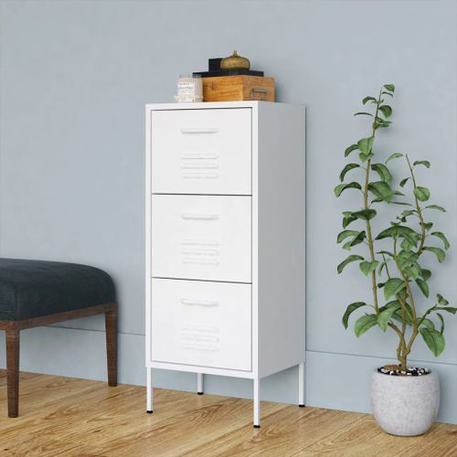 Armoire de rangement Blanc 42,5x35x101,5 cm Acier - Photo n°2; ?>