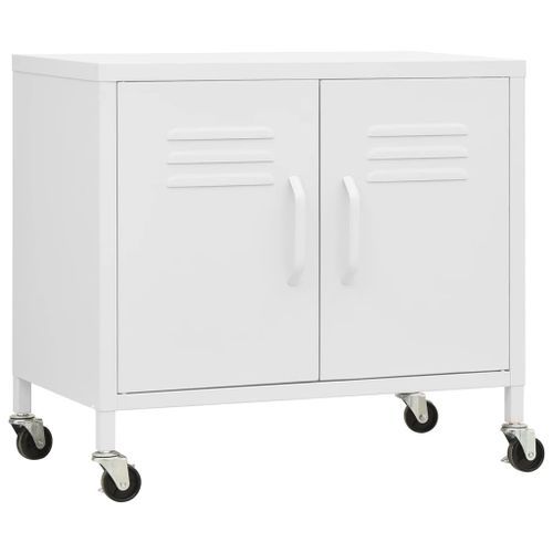 Armoire de rangement Blanc 60x35x56 cm Acier - Photo n°2; ?>