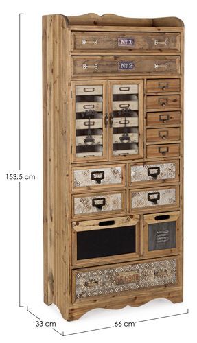 Armoire de rangement bois de pin 14 tiroirs Alane L 66 cm - Photo n°3; ?>