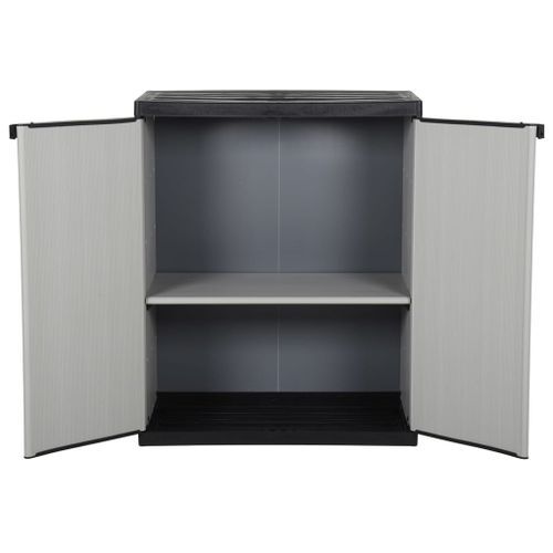 Armoire de rangement de jardin 1 étagère Gris/noir 68x40x85 cm - Photo n°3; ?>