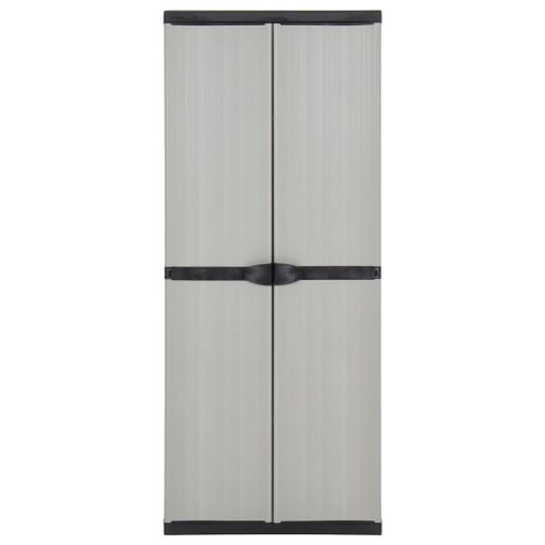 Armoire de rangement de jardin 3 étagères Gris/noir 68x40x168cm - Photo n°2; ?>