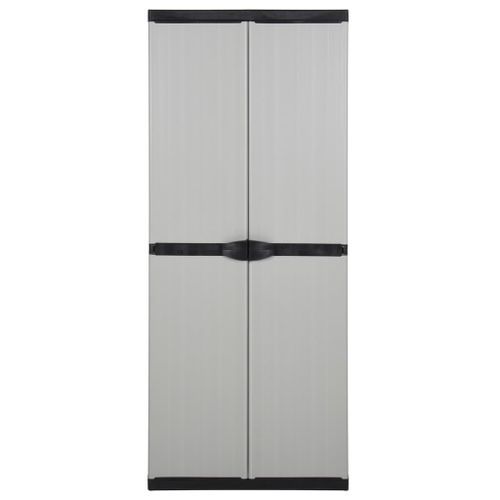 Armoire de rangement de jardin 3 étagères Gris/noir 68x40x168cm - Photo n°2; ?>