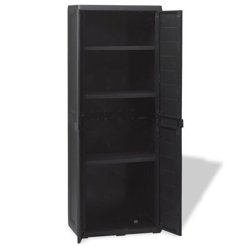 Armoire de rangement de jardin avec 3 étagères Noir - Photo n°3; ?>