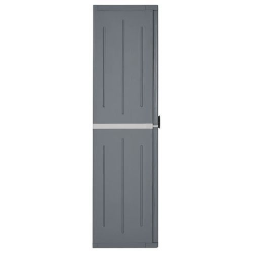 Armoire de rangement de jardin gris 65x45x172 cm PP rotin - Photo n°3; ?>