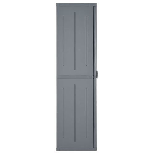 Armoire de rangement de jardin gris 65x45x172 cm PP rotin - Photo n°3; ?>