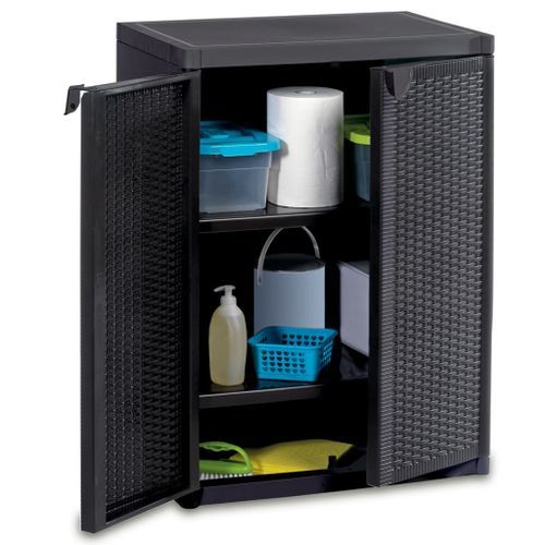 Armoire de rangement de jardin Noir 65x45x88 cm PP - Photo n°2; ?>