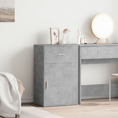 Armoire de rangement gris béton 56,5x39x90 cm bois d'ingénierie - Photo n°3; ?>