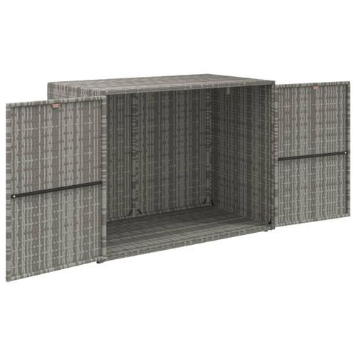 Armoire de rangement jardin Gris 100x55,5x80 cm Résine tressée - Photo n°3; ?>