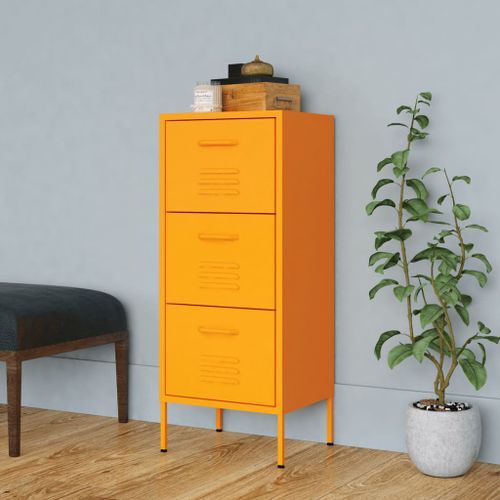 Armoire de rangement Jaune moutarde 42,5x35x101,5 cm Acier 2 - Photo n°2; ?>