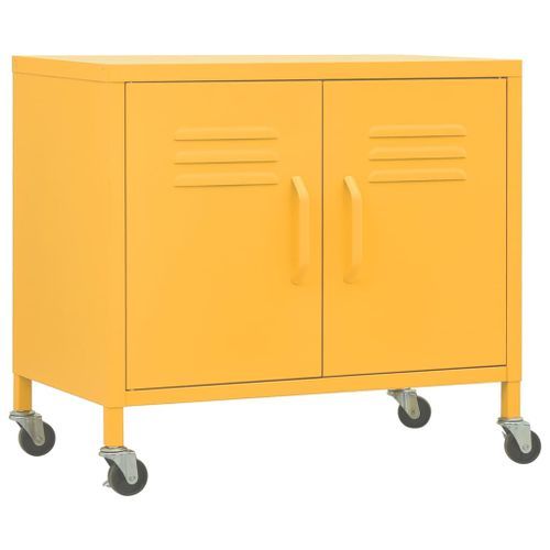 Armoire de rangement Jaune moutarde 60x35x56 cm Acier - Photo n°2; ?>