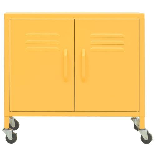 Armoire de rangement Jaune moutarde 60x35x56 cm Acier - Photo n°3; ?>