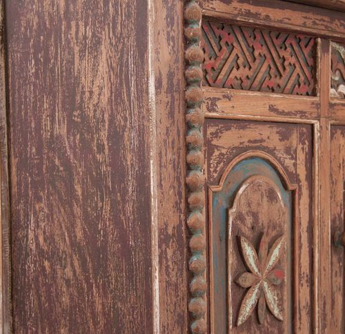 Armoire de rangement style oriental bois antique multicolore kediri - Photo n°3; ?>