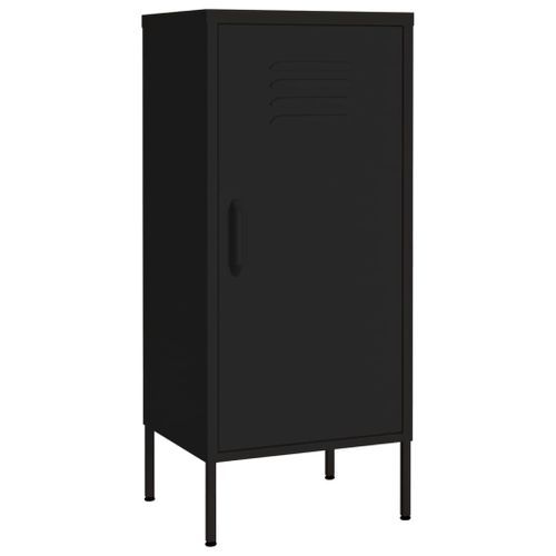 Armoire de rangement Noir 42,5x35x101,5 cm Acier - Photo n°2; ?>