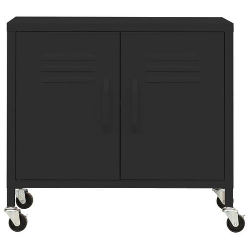 Armoire de rangement Noir 60x35x49 cm Acier - Photo n°3; ?>