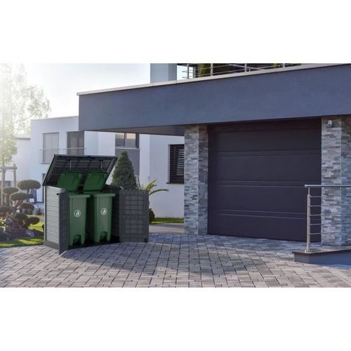 Armoire de rangement ou Cache Poubelle pour 2 poubelles StoreAway DURAMAX - 850 L - Gris - Photo n°2; ?>