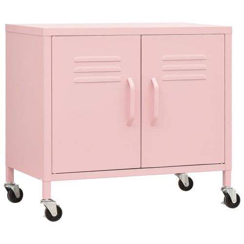 Armoire de rangement Rose 60x35x56 cm Acier - Photo n°2; ?>