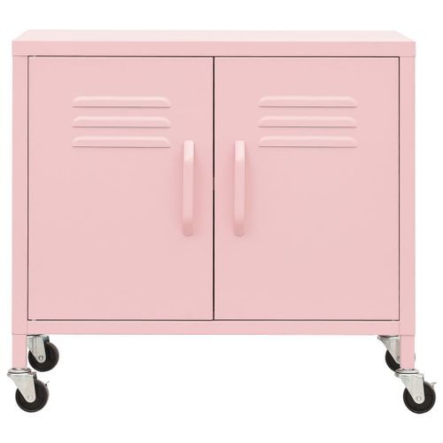 Armoire de rangement Rose 60x35x56 cm Acier - Photo n°3; ?>