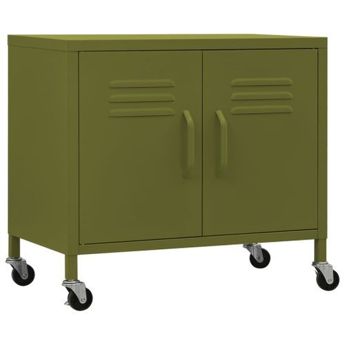 Armoire de rangement Vert olive 60x35x49 cm Acier - Photo n°2; ?>