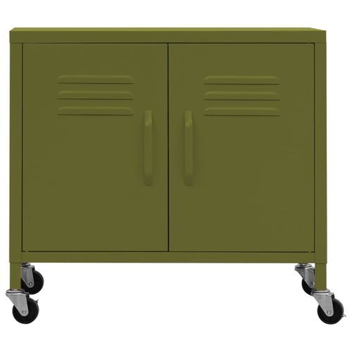 Armoire de rangement Vert olive 60x35x49 cm Acier - Photo n°3; ?>