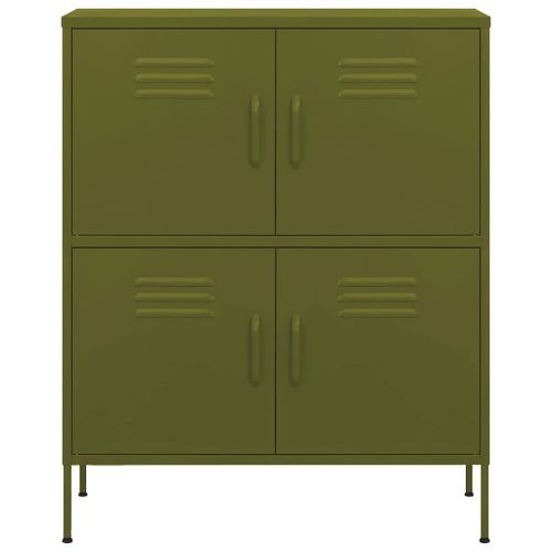 Armoire de rangement Vert olive 80x35x101,5 cm Acier 3 - Photo n°3; ?>