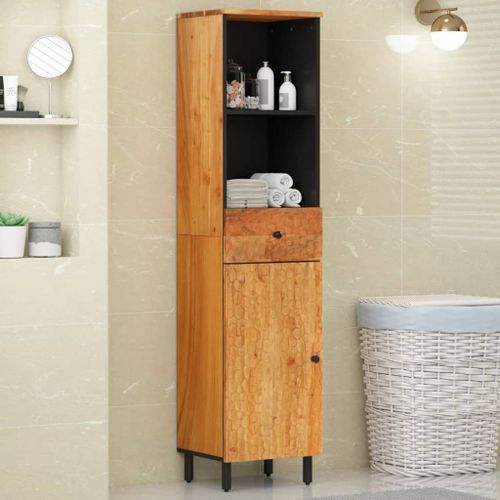 Armoire de salle de bain 38x33x160 cm bois massif d'acacia - Photo n°2; ?>