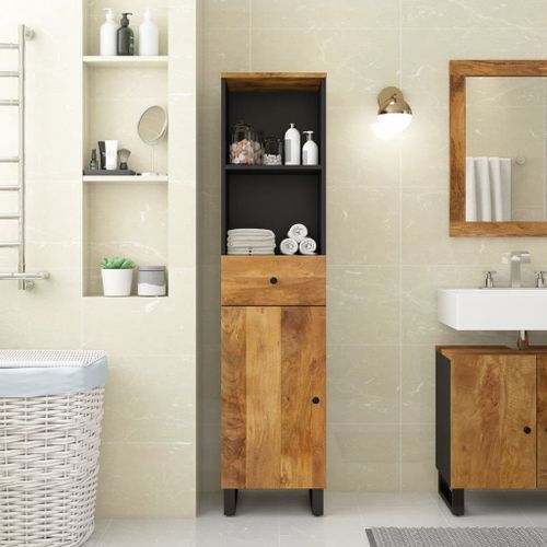 Armoire de salle de bain 38x33x160 cm bois massif de manguier - Photo n°2; ?>