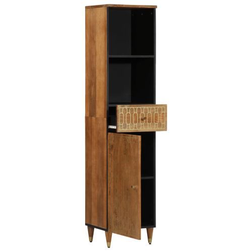 Armoire de salle de bain 38x33x160 cm bois massif de manguier - Photo n°3; ?>