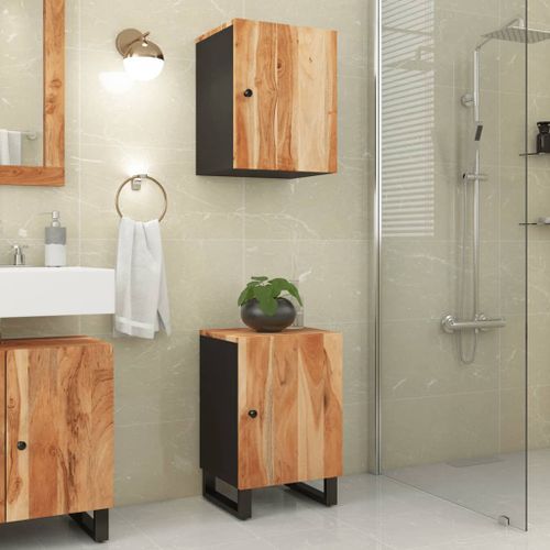 Armoire de salle de bain 38x33x58 cm bois massif d'acacia - Photo n°2; ?>