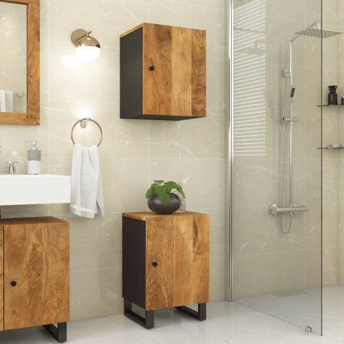 Armoire de salle de bain 38x33x58 cm bois massif de manguier - Photo n°2; ?>