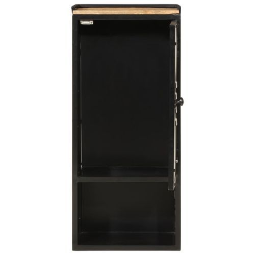 Armoire de salle de bain 40x27x90 cm fer et bois de manguier - Photo n°3; ?>