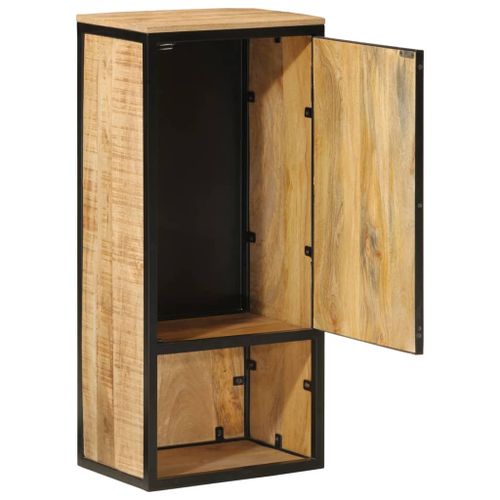 Armoire de salle de bain 40x27x90cm bois massif manguier et fer - Photo n°2; ?>