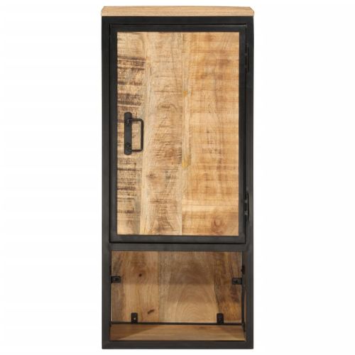 Armoire de salle de bain 40x27x90cm bois massif manguier et fer - Photo n°3; ?>