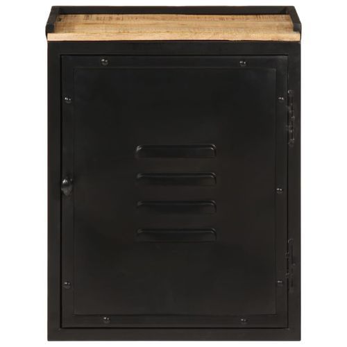 Armoire de salle de bain 40x30x50 cm fer et bois de manguier - Photo n°3; ?>