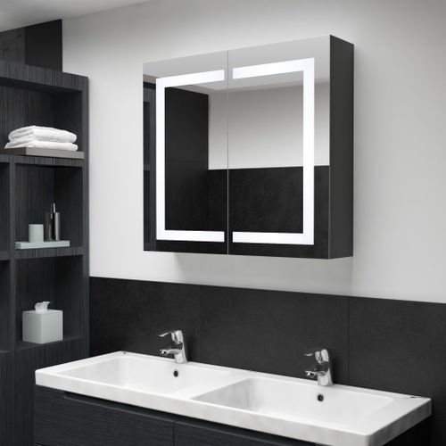 Armoire de salle de bain à miroir à LED 80x12,2x68 cm - Photo n°2; ?>