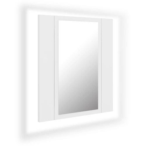 Armoire de salle de bain à miroir à LED Blanc 40x12x45 cm - Photo n°2; ?>
