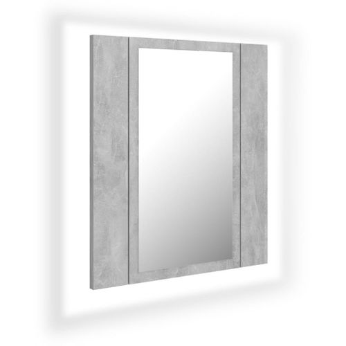 Armoire de salle de bain à miroir à LED Gris béton 40x12x45 cm - Photo n°2; ?>