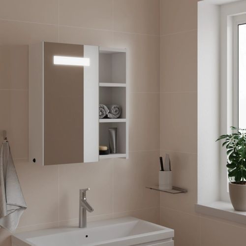 Armoire de salle de bain à miroir avec LED blanc 45x13x52 cm - Photo n°2; ?>