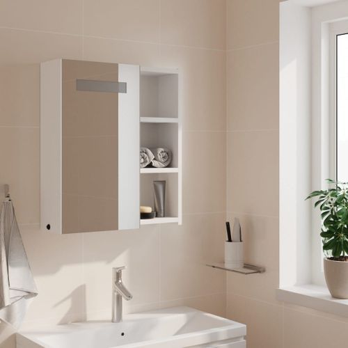 Armoire de salle de bain à miroir avec LED blanc 45x13x52 cm - Photo n°3; ?>