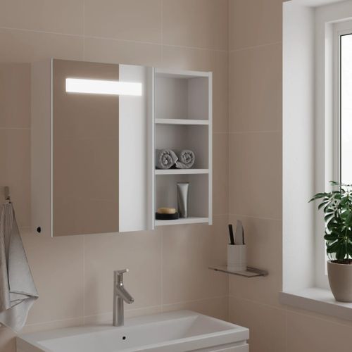 Armoire de salle de bain à miroir avec LED blanc 60x13x52 cm - Photo n°2; ?>