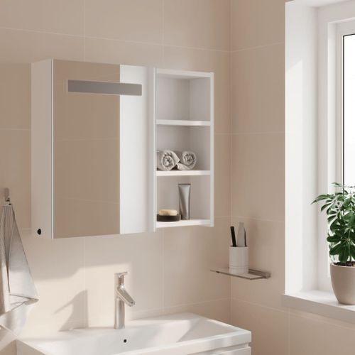 Armoire de salle de bain à miroir avec LED blanc 60x13x52 cm - Photo n°3; ?>