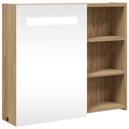 Armoire de salle de bain à miroir avec LED chêne 60x13x52 cm - Photo n°2; ?>