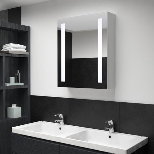 Armoire de salle de bain à miroir LED 50x13x70 cm 2 - Photo n°2; ?>