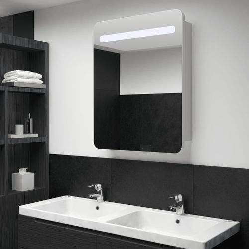 Armoire de salle de bain à miroir LED 60x11x80 cm - Photo n°2; ?>