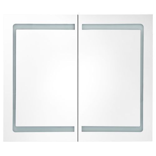 Armoire de salle de bain à miroir LED 80x12,2x68 cm - Photo n°3; ?>