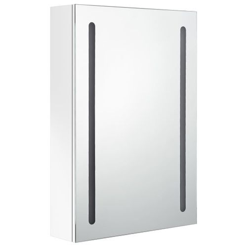 Armoire de salle de bain à miroir LED Blanc brillant 50x13x70cm 2 - Photo n°3; ?>