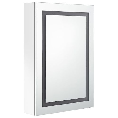Armoire de salle de bain à miroir LED Blanc brillant 50x13x70cm - Photo n°3; ?>